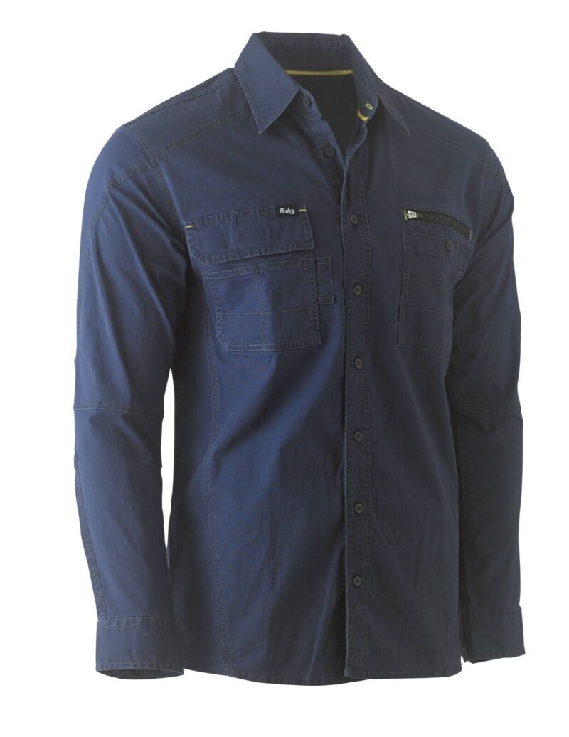 Bisley FLEX & MOVE™ Utility Work Shirt (BS6144) - Long Sleeve. - STRETCH COMFORT