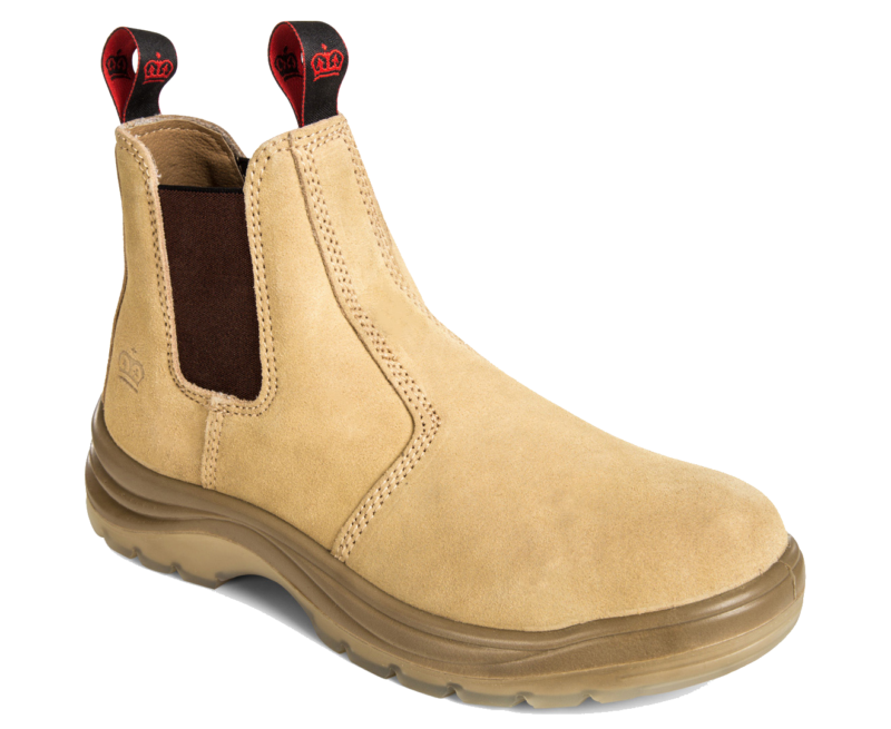KingGee K25180 'FLINDERS' SAND Pull-On Work Boots. Steel Cap Safety, King Gee