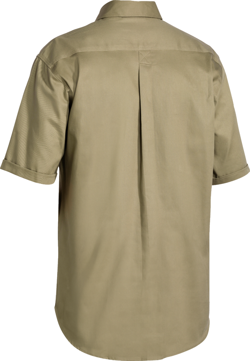 BISLEY Mens Short Sleeve Work Shirt BSC1433 Cotton Drill Closed Front. Big Sizes