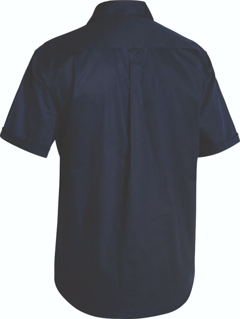 BISLEY Mens Short Sleeve Work Shirt BSC1433 Cotton Drill Closed Front. Big Sizes