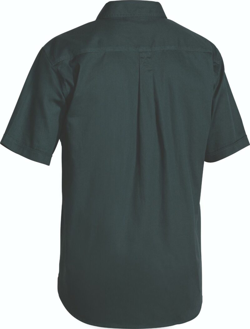 BISLEY Mens Short Sleeve Work Shirt BSC1433 Cotton Drill Closed Front. Big Sizes
