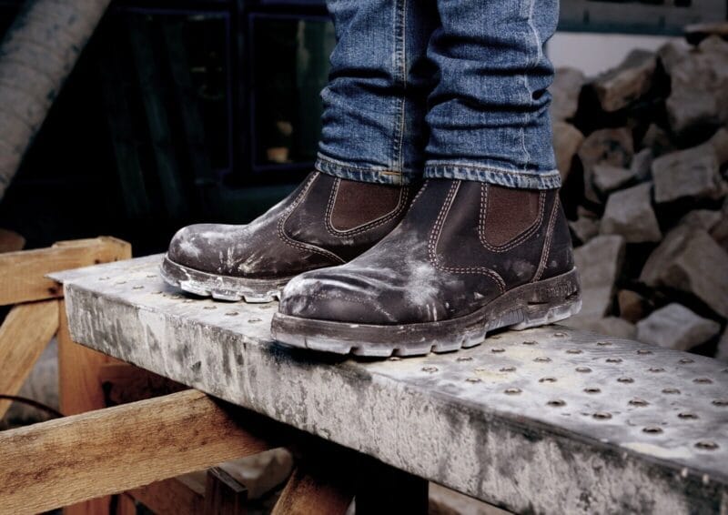 Redback USBOK Safety Elastic Sided Brown Pull On Work Boot - Australian Made!