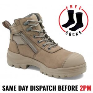 Blundstone RotoFlex 8553 Stone Composite Toe Safety Work Boots, Zip Side, TPU sole - 10.5 UK / AUS