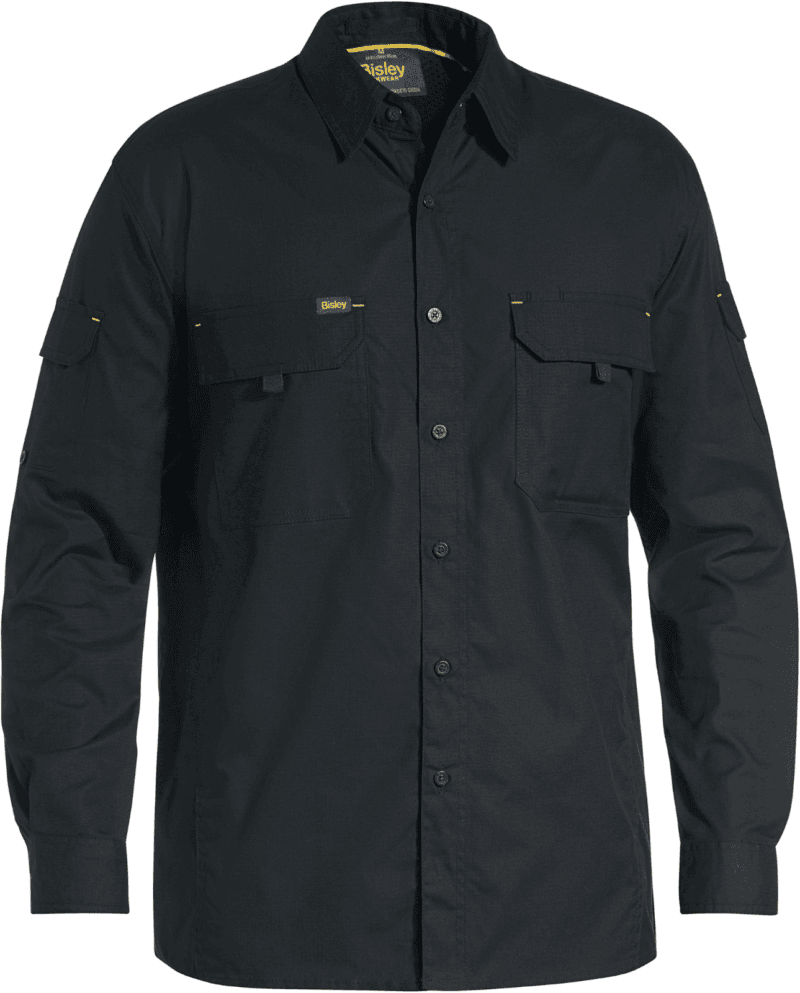 Bisley BS6414 Mens Work Shirt Ripstop Cotton X Airflow Ventilation Long Sleeve