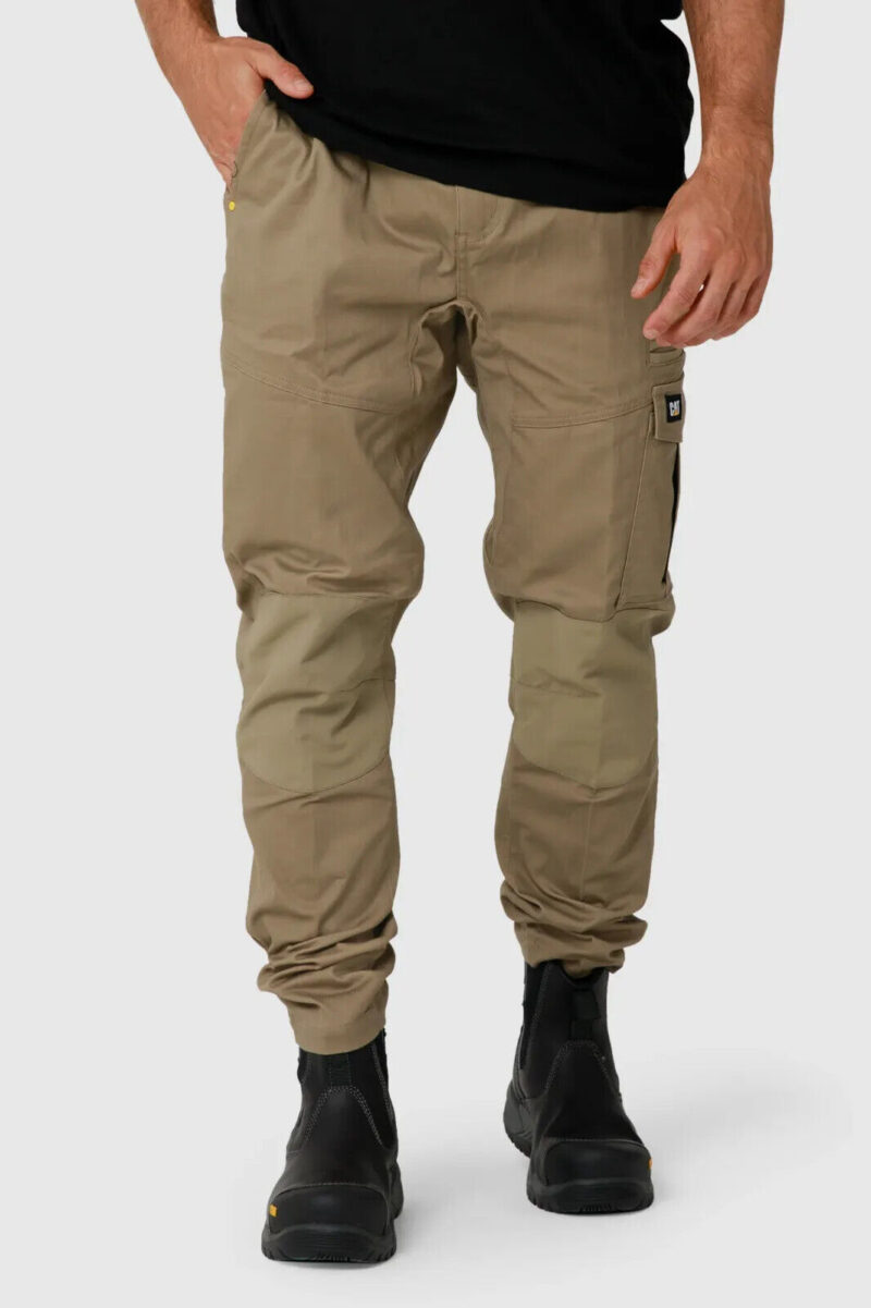 CAT Dynamic Pants - Men's Cotton Cargo Work Pants With Elastic Waist SALE