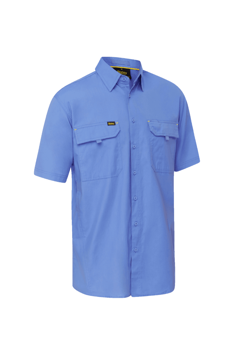Bisley BS1414 Mens Work Shirt Ripstop Cotton X Airflow Ventilation Short Sleeve