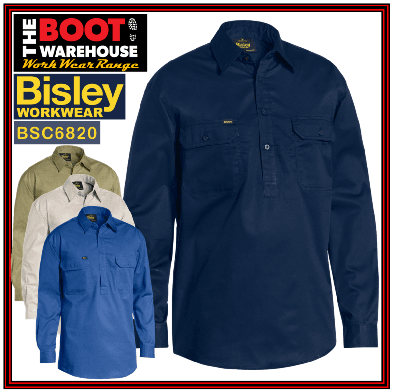 Bisley BSC6820 Mens Work Shirts Long Sleeve Cool Lightweight Australia Dispatch