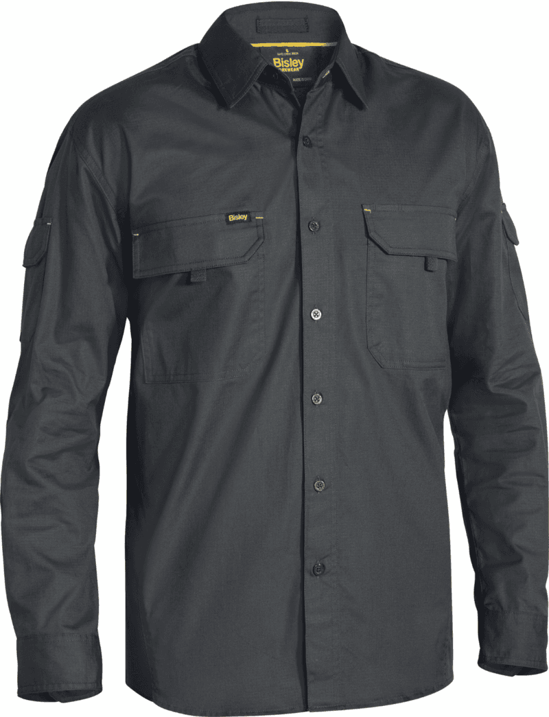 Bisley BS6414 Mens Work Shirt Ripstop Cotton X Airflow Ventilation Long Sleeve
