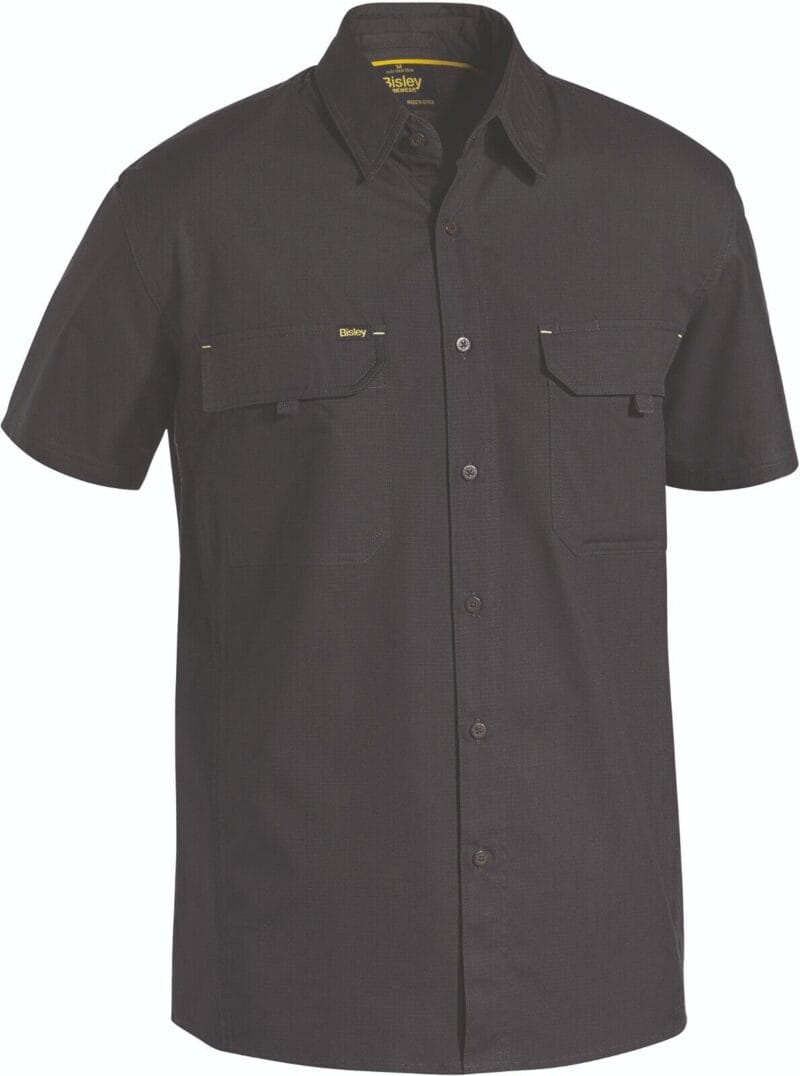 Bisley BS1414 Mens Work Shirt Ripstop Cotton X Airflow Ventilation Short Sleeve