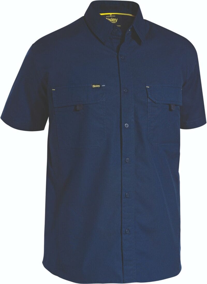 Bisley BS1414 Mens Work Shirt Ripstop Cotton X Airflow Ventilation Short Sleeve