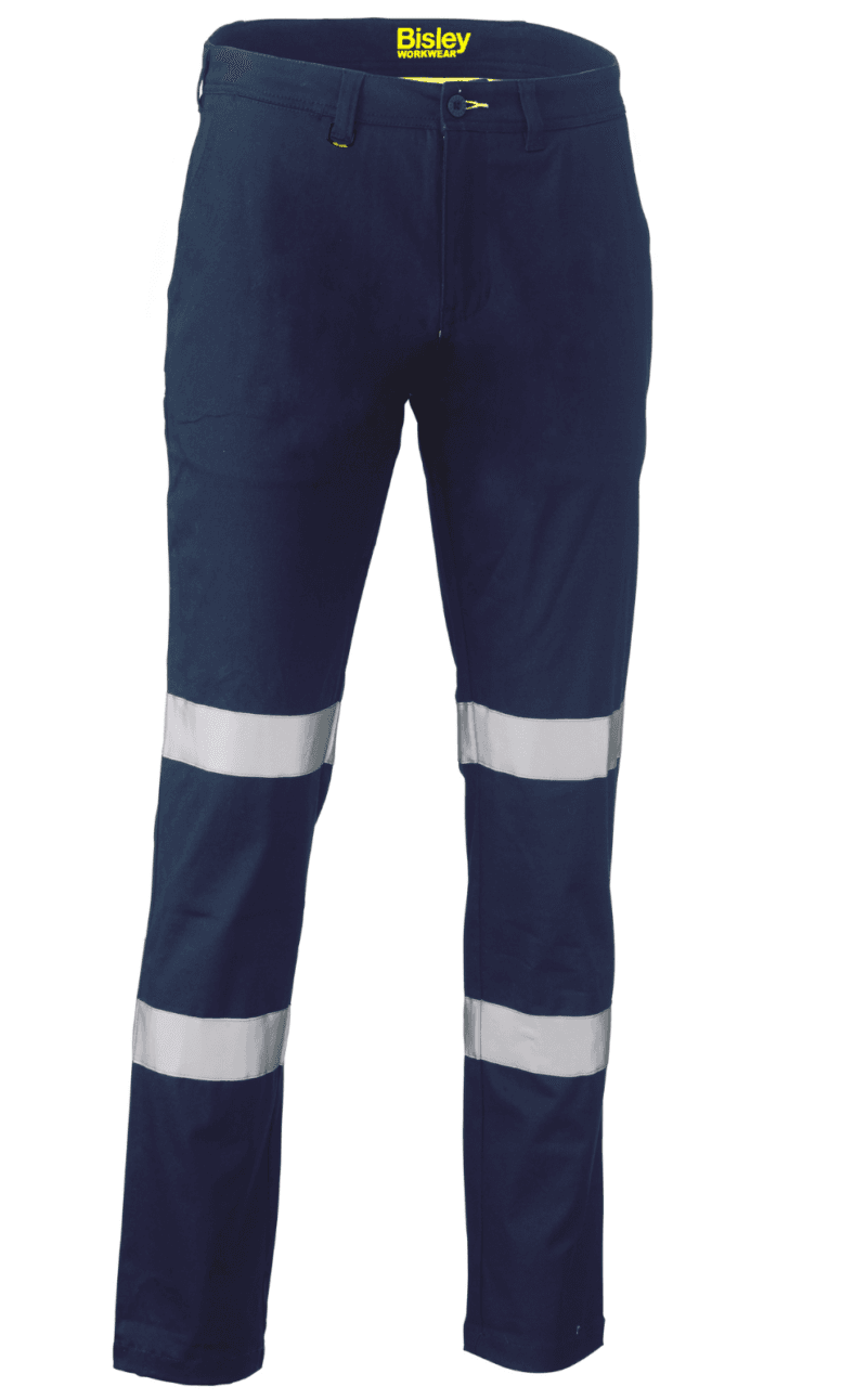 Bisley BP6008T Mens Workwear Taped Biomotion Stretch Cotton Drill Work Pants