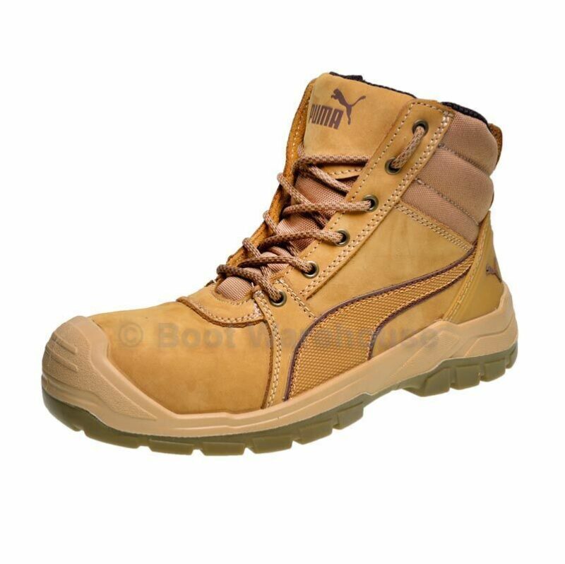 Puma Tornado WHEAT 630787 Safety Work Boot. Zip Side. Scuff cap. Nubuck Comfort