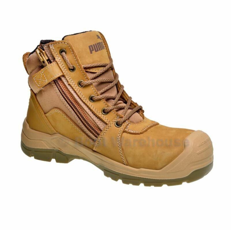 Puma Tornado WHEAT 630787 Safety Work Boot. Zip Side. Scuff cap. Nubuck Comfort