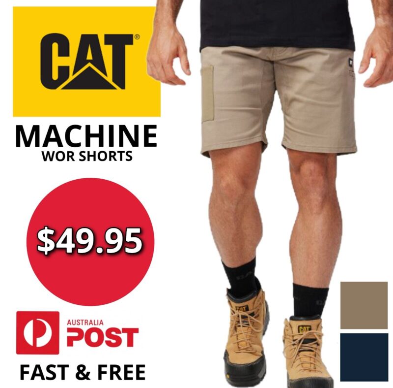 CAT Machine Shorts - Men's Durable Cotton Work Shorts - 9 Pockets!