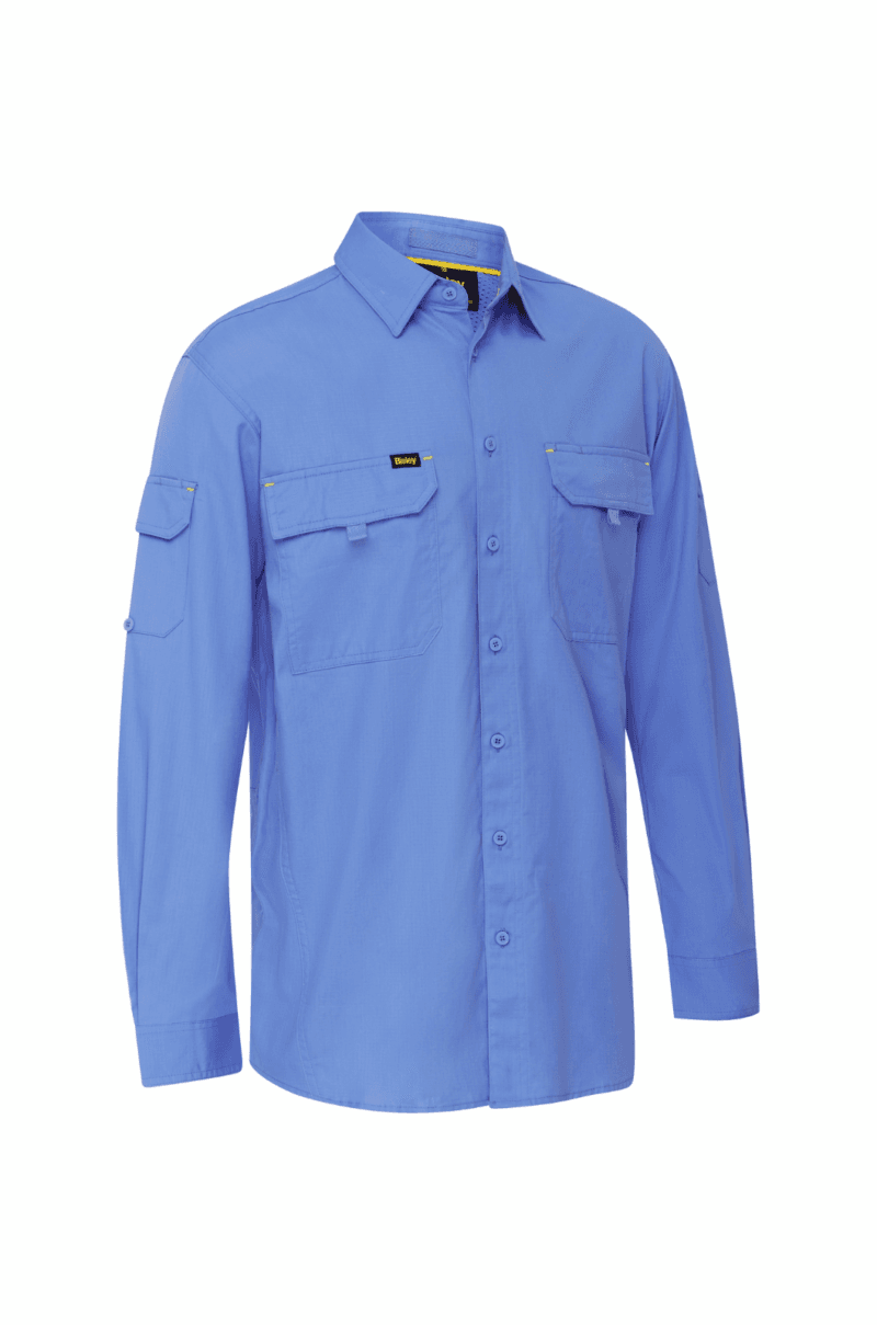Bisley BS6414 Mens Work Shirt Ripstop Cotton X Airflow Ventilation Long Sleeve