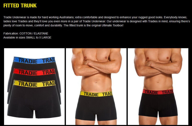 TRADIE UNDERWEAR 'BRIGHTS' - COTTON TRUNKS  -  3 PACK - MADE TRADIE TOUGH