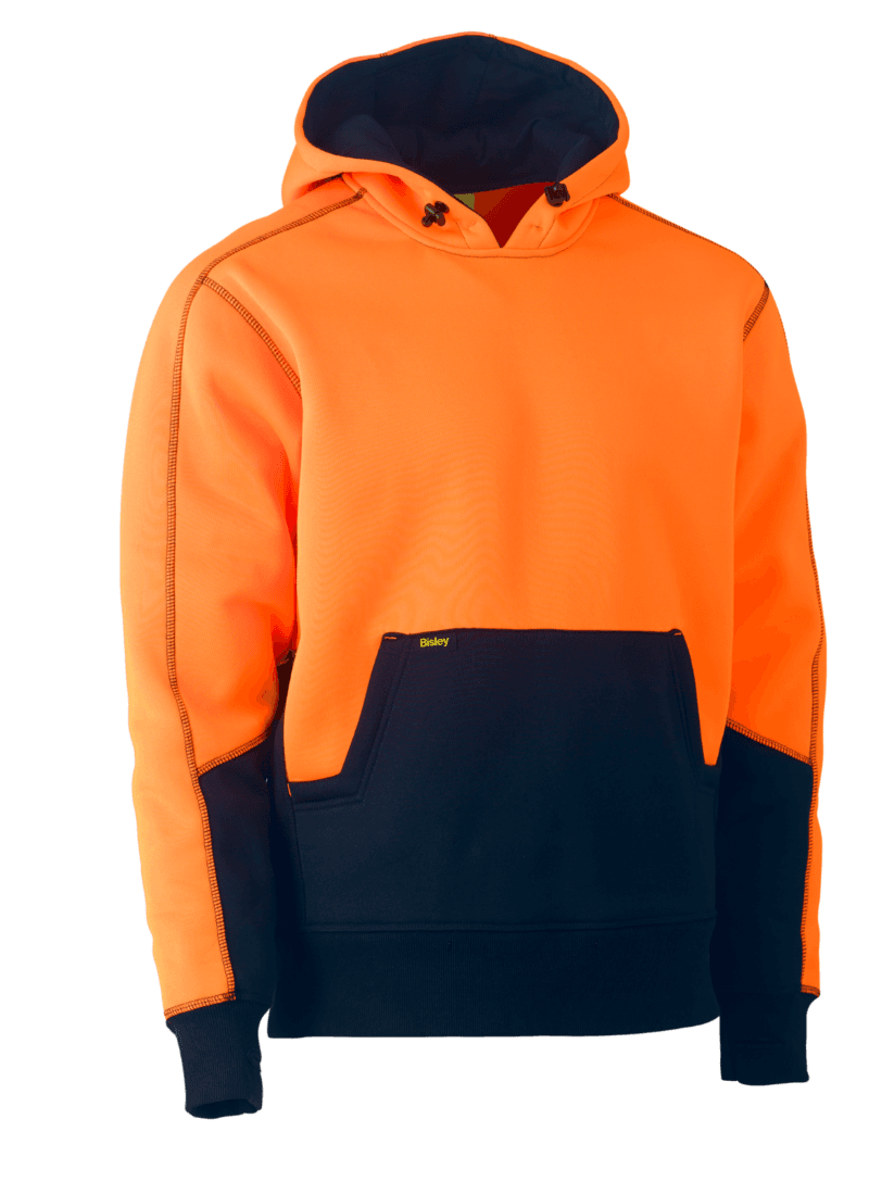 Bisley BK6619 HI-VIS SAFETY WORKWEAR FLEECE HOODIE 2 Tone Pullover