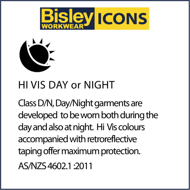 Bisley BS1895 Hi-Vis Lightweight Cool Cotton Drill Mens Work Shirt Short Sleeve