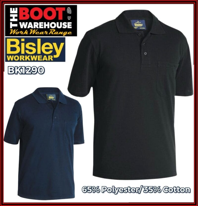 Bisley BK1290 Mens Workwear soft Polo Shirt Short Sleeve AUSTRALIAN DISPATCH