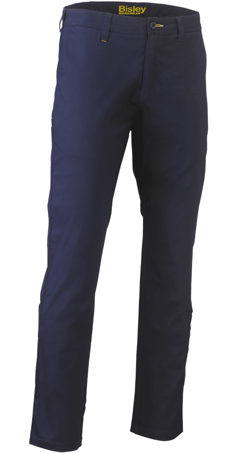 Bisley BP6008 Mens COMFORT STRETCH Cotton Drill Work Pants UPF50+ (LARGE SIZES)