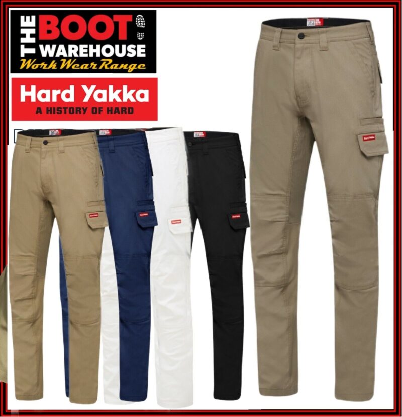 Hard Yakka Y02880 Work Pants Cargo Heavy Duty 3056 Stretch Canvas Pants  NEW