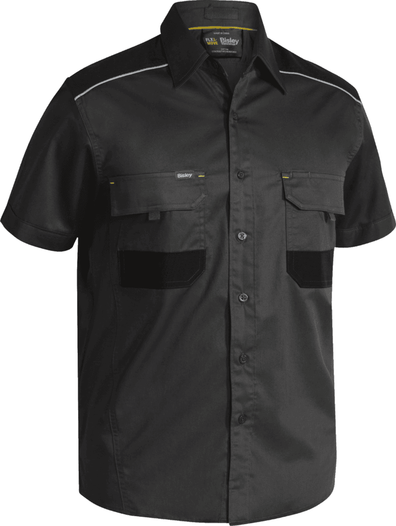 Bisley BS1133 FLEX & MOVE™ - MECHANICAL STRETCH Short Sleeve Work Shirt - NEW!