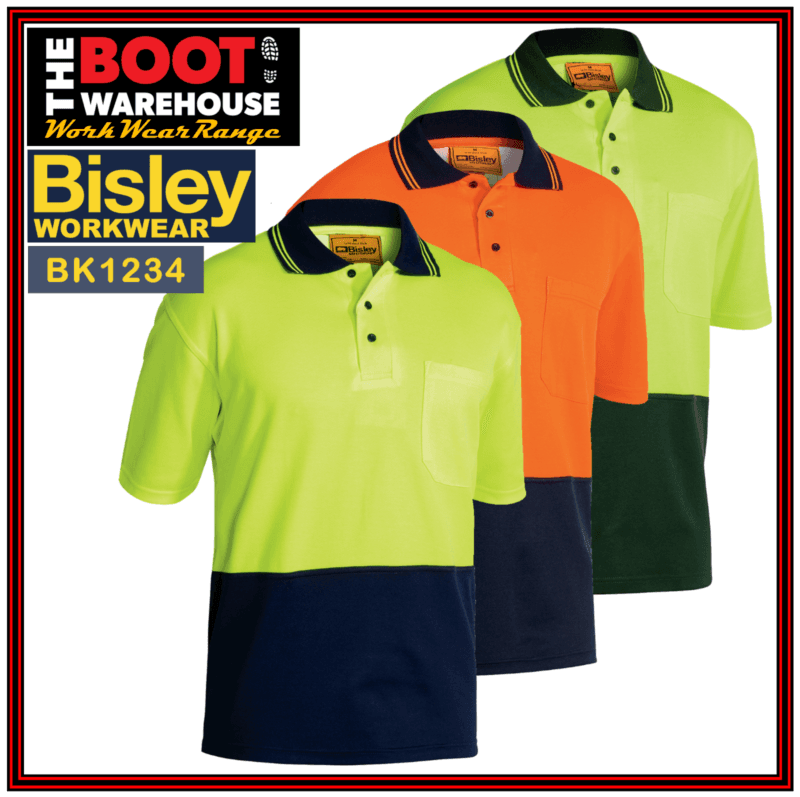Bisley BK1234 Hi-Vis 2 Tone Safety, Polo Shirt. Cotton / Polyester. Short Sleeve