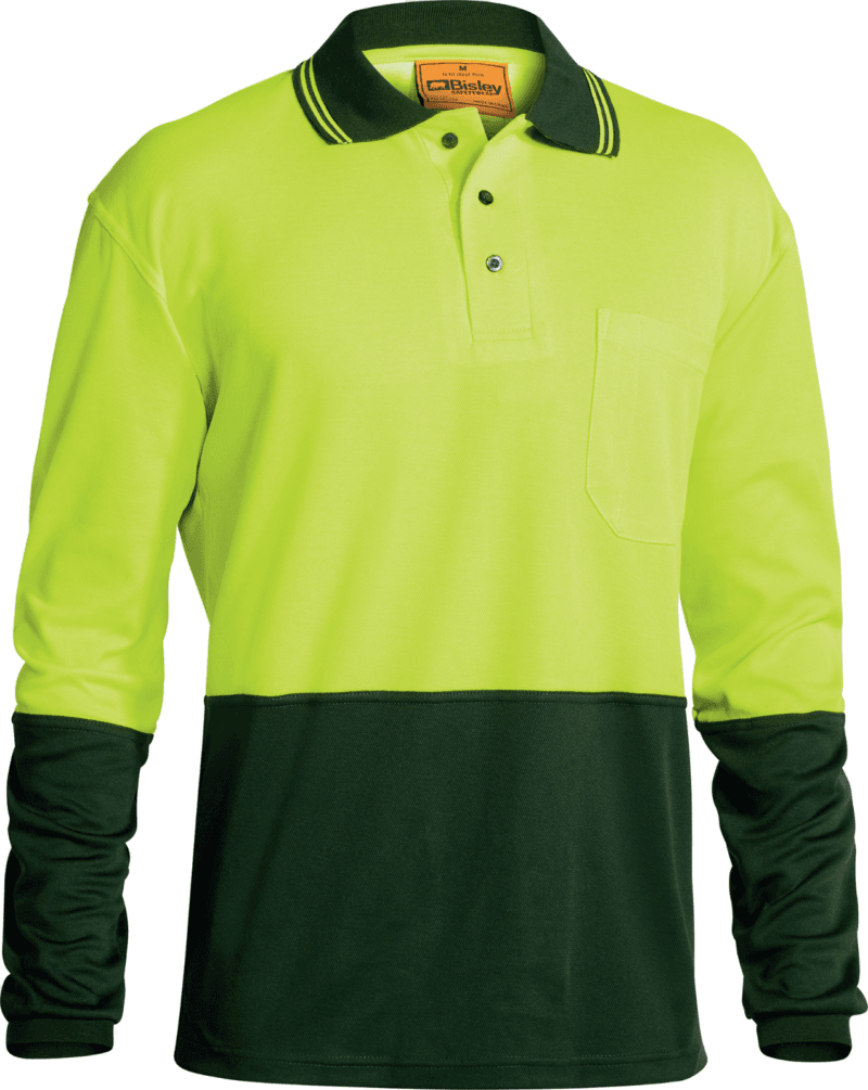 Bisley BK6234 Hi-Vis 2 Tone Safety, Polo Shirt. Cotton / Polyester. Long Sleeve