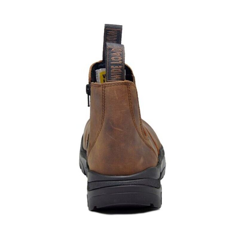 Wide Load 390CZN 6E Extra Wide Brown Soft Toe Pull On Casual Boot + Zip