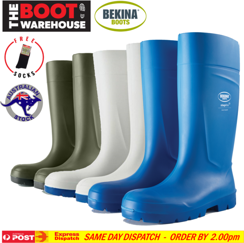 BEKINA 'StepLite X' Work Safety Gumboots Steel Toe Cap. 40% Lighter Soft Comfort