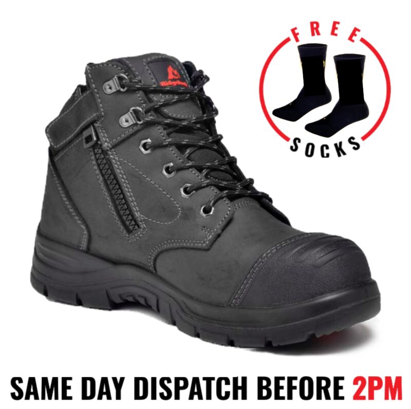 Ridgeback "Digger" Zip Side Safety Boot - Black