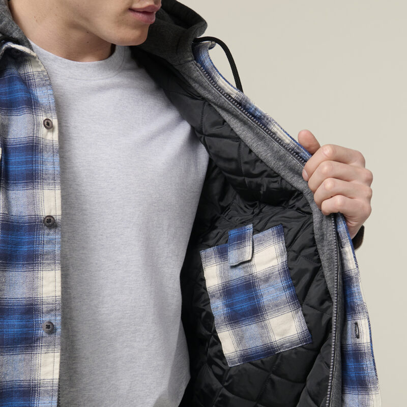 Hard Yakka Y06690 Quilted Flannel Hooded Shacket
