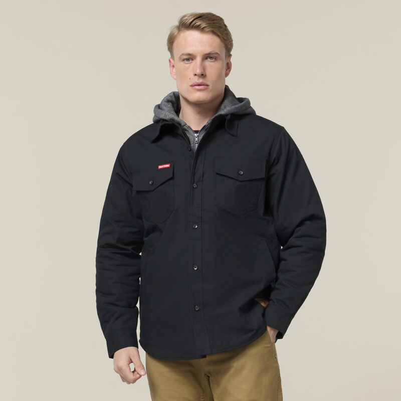 Hard Yakka Y06691 Quilted Solid Shacket - Black